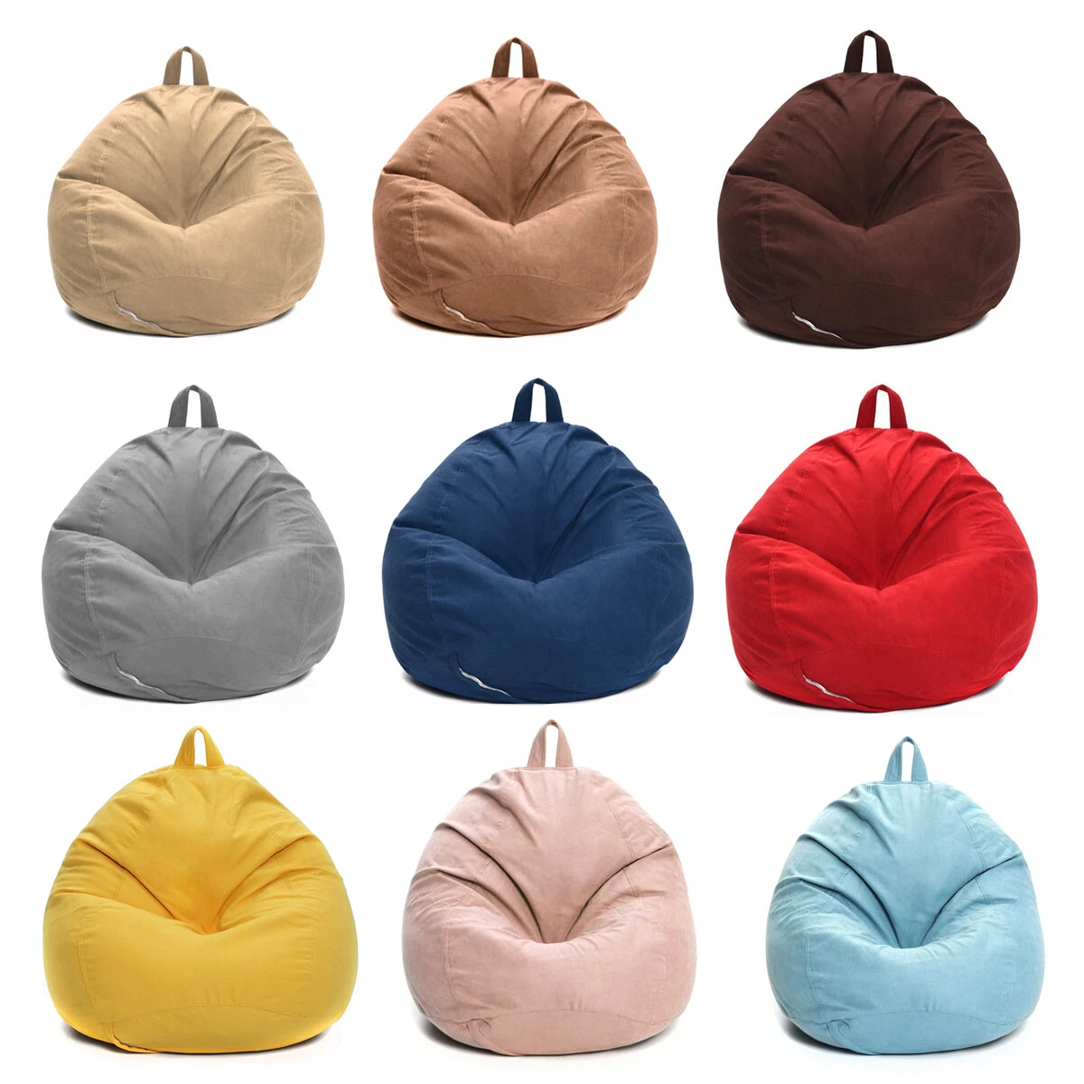 Lazy Sofas Cover Chairs Linen Cloth Lounger Seat Bean Bag Pouf Puff Couch Tatami Living Room