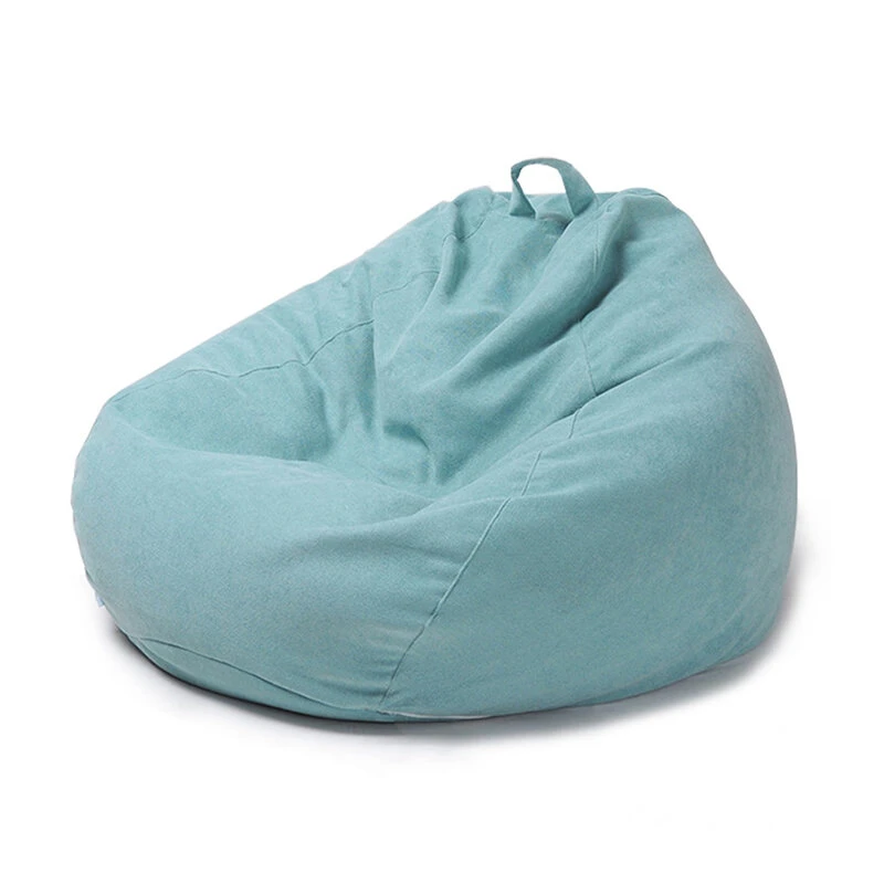 Lazy Sofas Cover Chairs Linen Cloth Lounger Seat Bean Bag Pouf Puff Couch Tatami Living Room