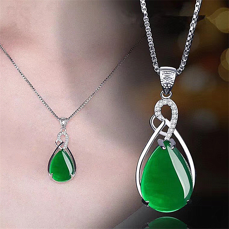 925 pendant, solid silver agate jade peridot bizuteria for women, jewelry with gemstone pendant
