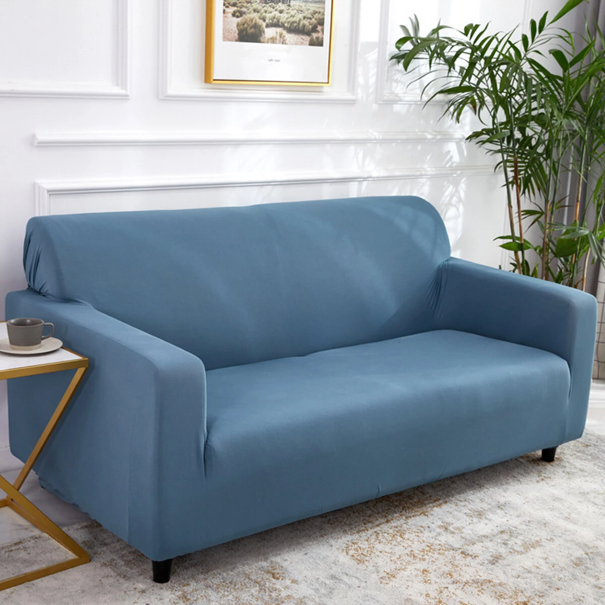 1/2/3/4 Seaters Elastic Sofa Cover Universal Pure Color Armchair Seat Protector Stretchy Couch Case