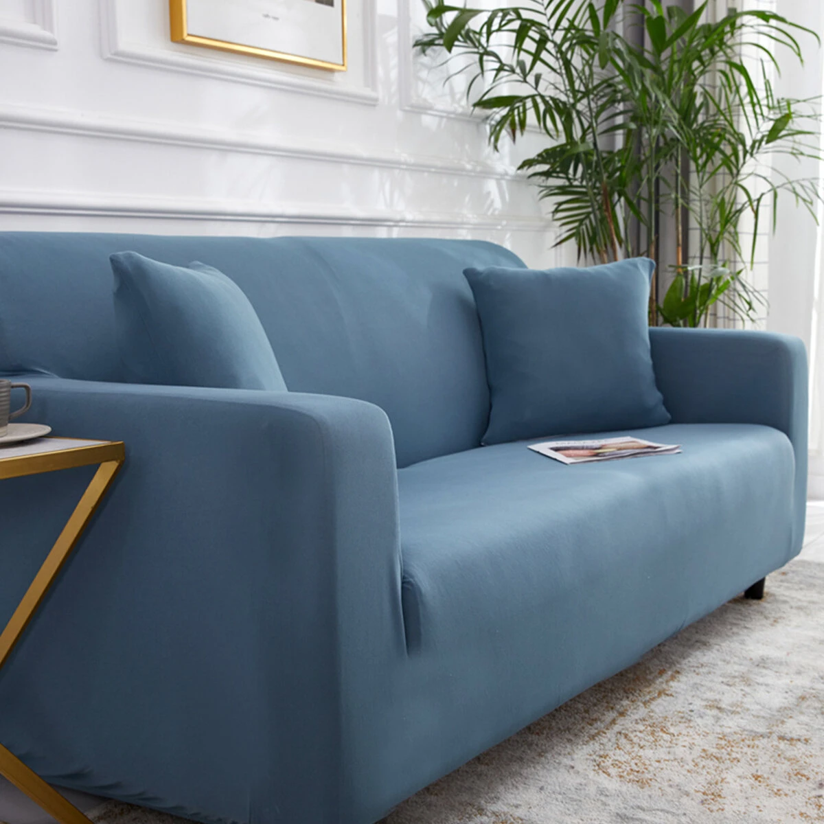 1/2/3/4 Seaters Elastic Sofa Cover Universal Pure Color Armchair Seat Protector Stretchy Couch Case