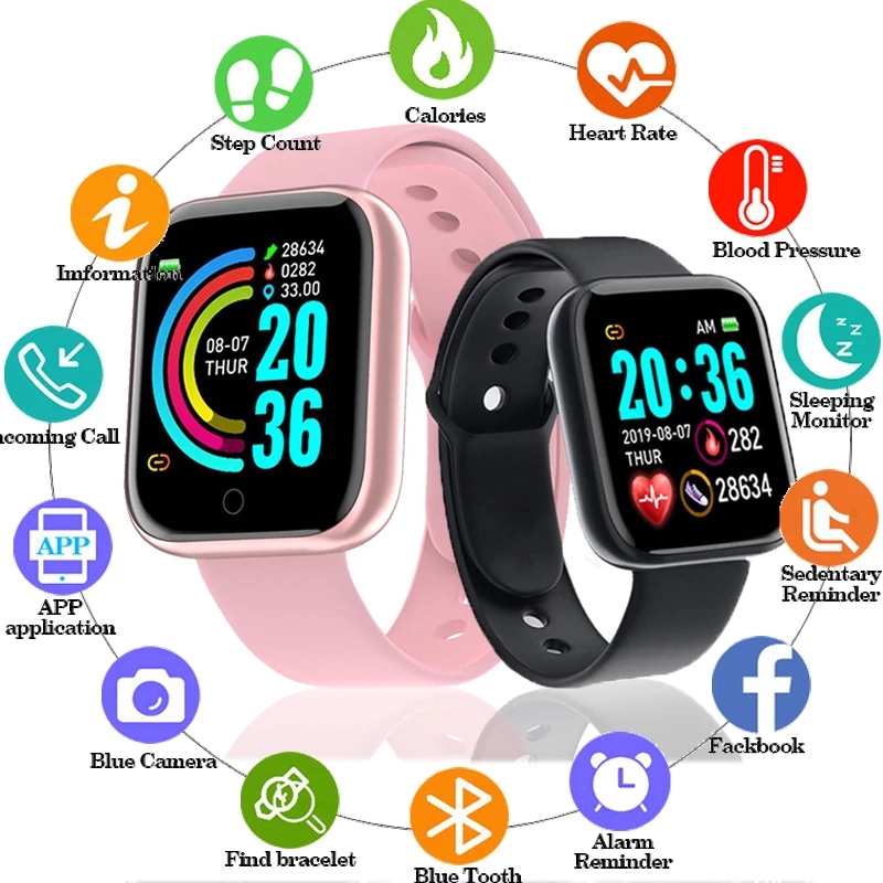 Y68 Smart Bracelet Sport Fitness Pedometer Color Screen Walking Step Counter Sport Watches