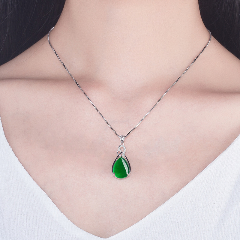 925 pendant, solid silver agate jade peridot bizuteria for women, jewelry with gemstone pendant