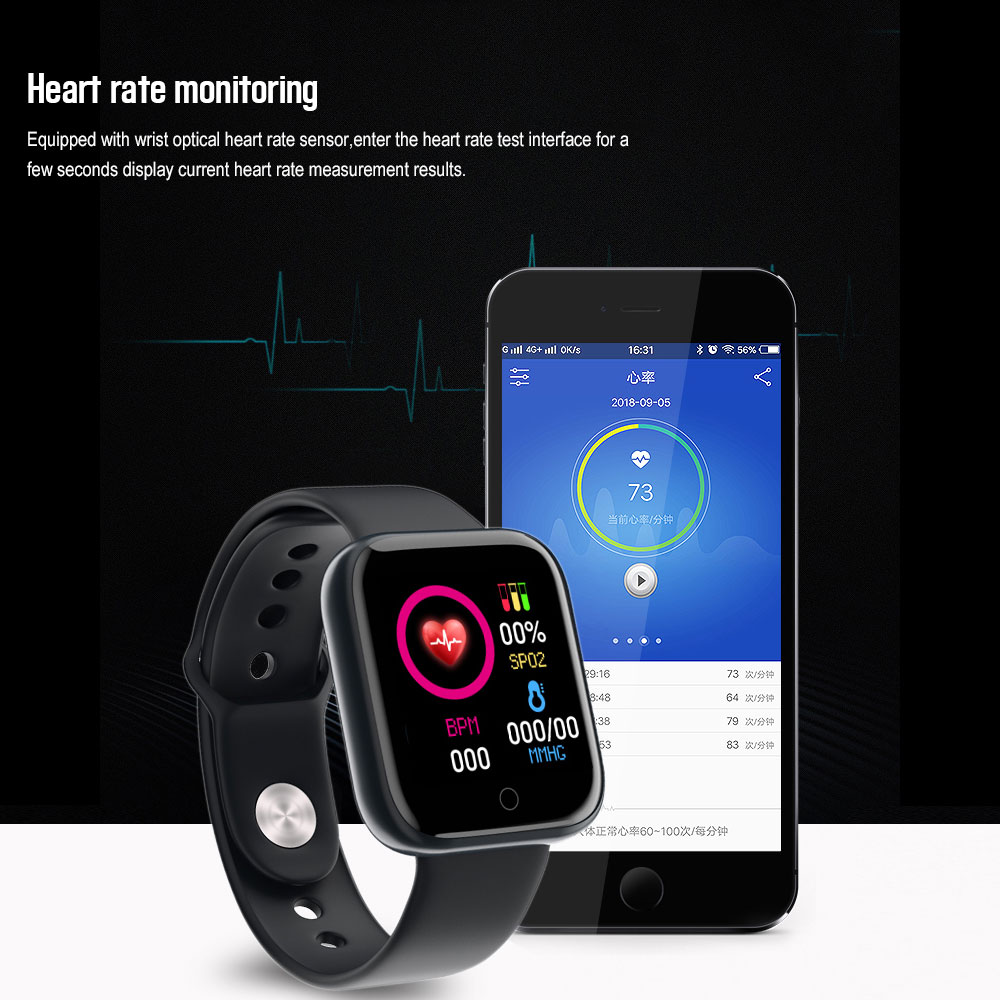 Y68 Smart Bracelet Sport Fitness Pedometer Color Screen Walking Step Counter Sport Watches