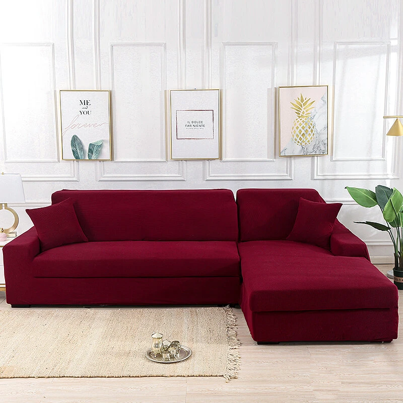 Stretch Elastic Sofa Cover Solid Non Slip Soft Slipcover Washable Couch  Furniture for Living Room