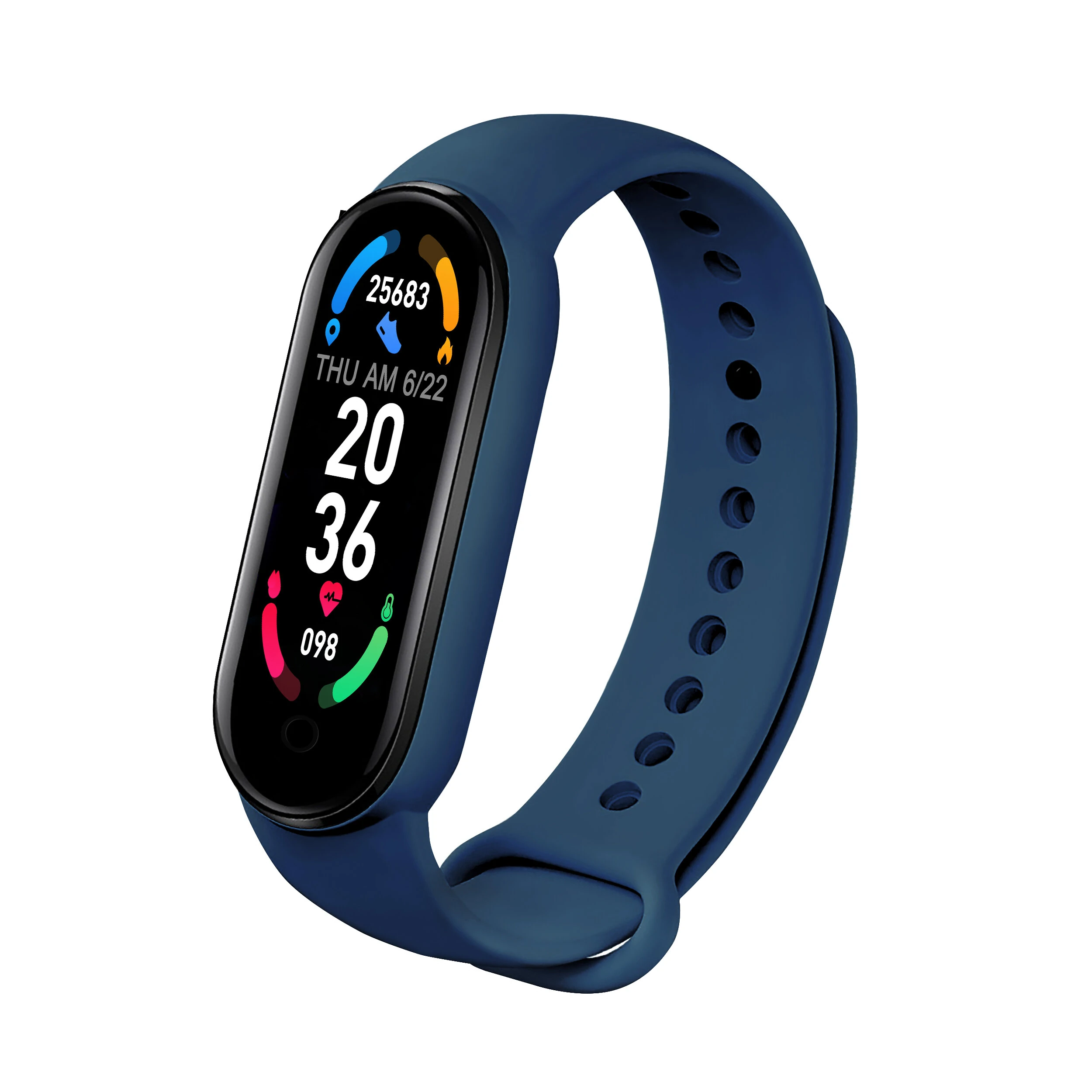 M6 0.96 inch touch screen heart rate blood pressure measurement sleep USB charging smart watch