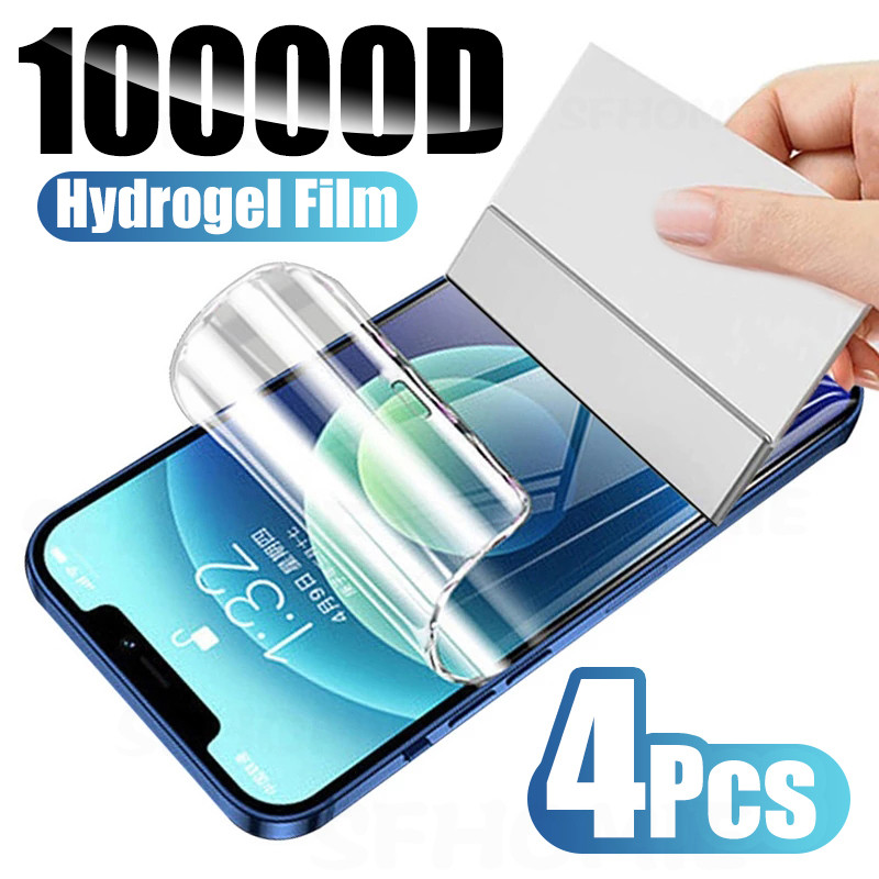 4PCS Full Cover Hydrogel Film On The For iPhone 13 12 11 Pro Max For iPhone X XS XR Screen Protector