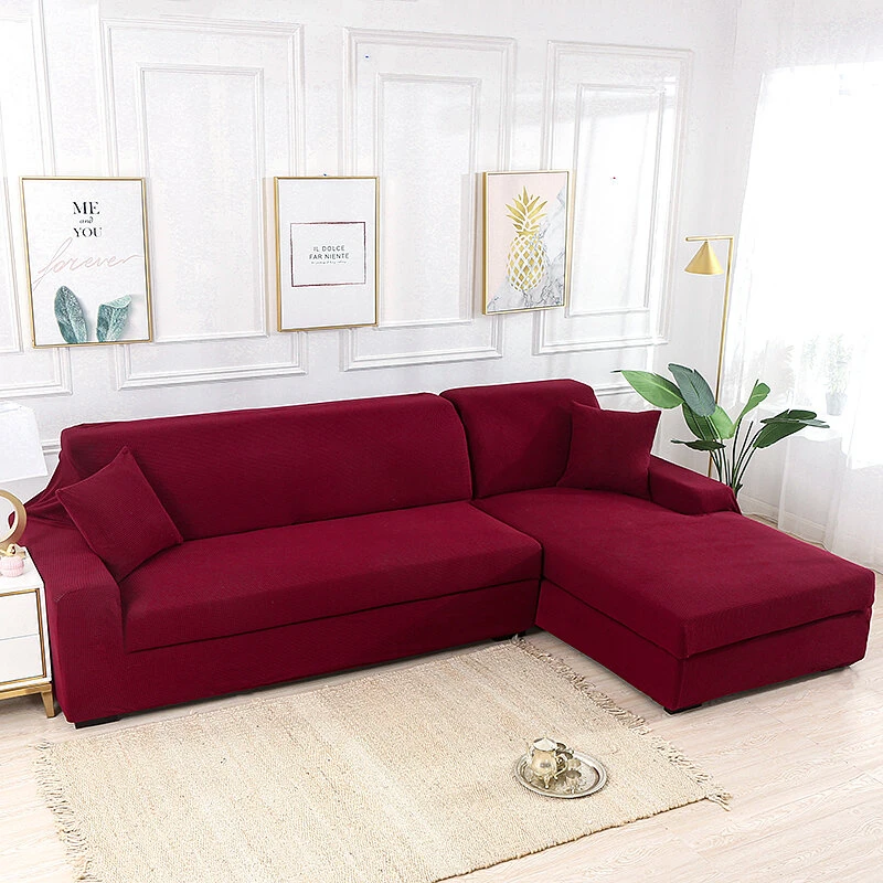 Stretch Elastic Sofa Cover Solid Non Slip Soft Slipcover Washable Couch  Furniture for Living Room