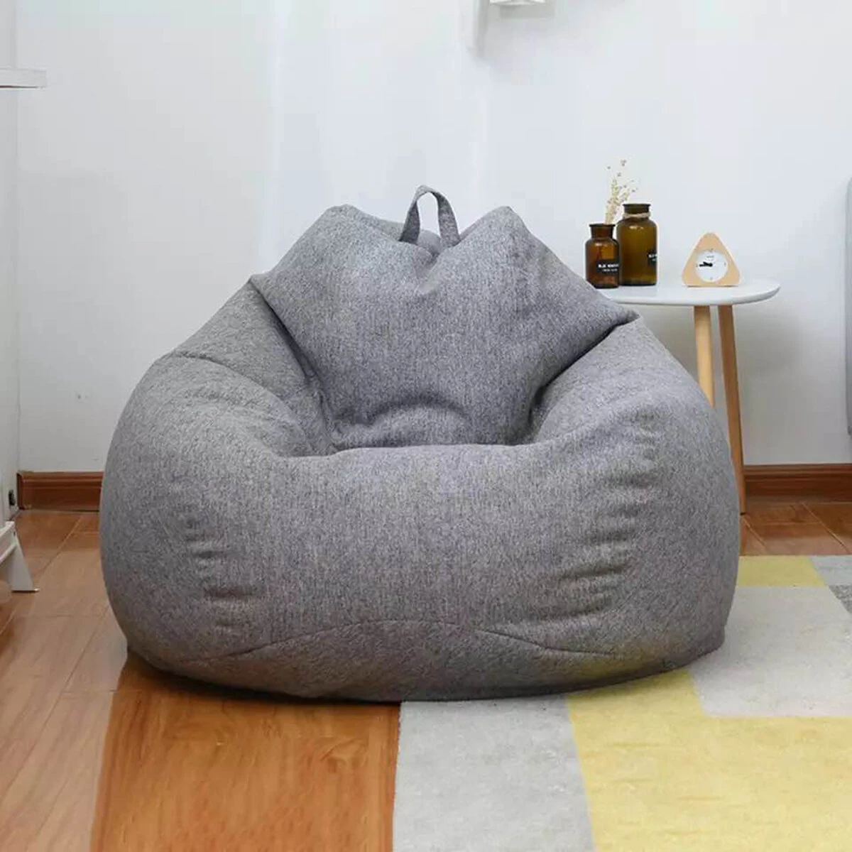 Sofas Cover Chairs Filler Linen Cloth Lounger Seat Bean Bag Pouf Puff Couch Tatami for Living Room