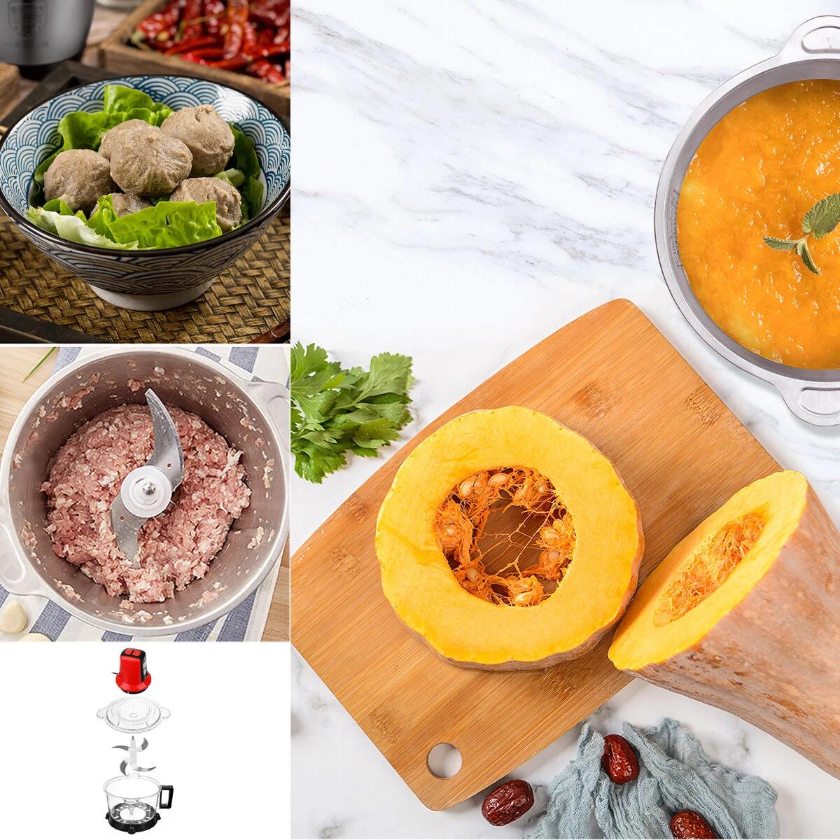 5L Electric Meat Grinder 220V 50Hz 200-300W Blender Mincer Mixer Food Processor Machine