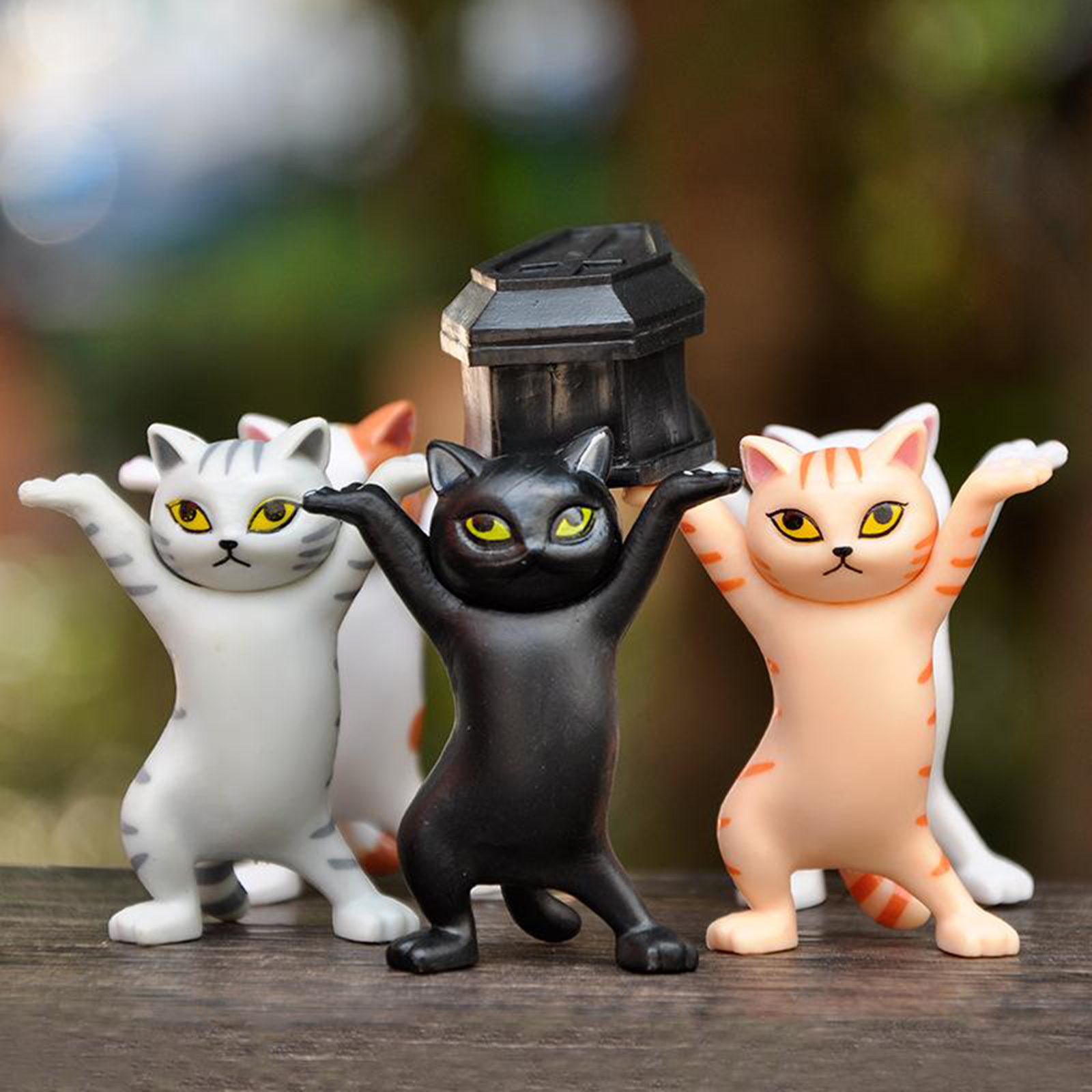 5pcs cat pencil casket holder dance team toys funny  creative desktop  cat ornament for christmas