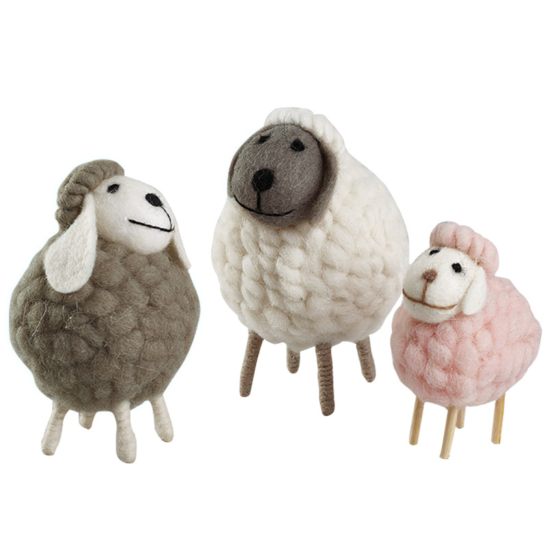Mini felt table ornament for children fluffy toy table decoration home furniture gifts for children