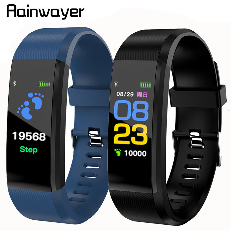 Smart wrist watch 115 fitness monitoring blood pressure sports watch, heart rate monitor wristband