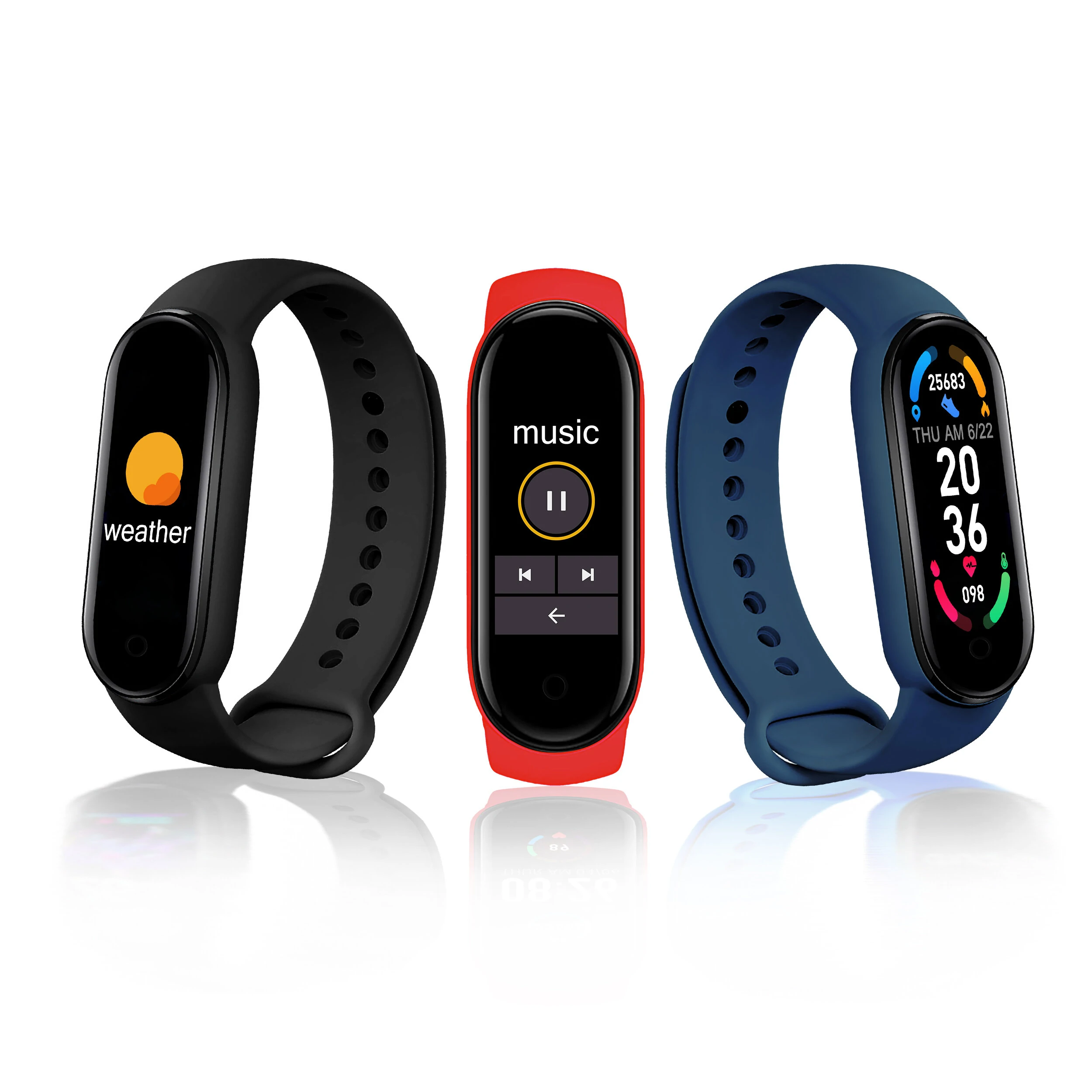 M6 0.96 inch touch screen heart rate blood pressure measurement sleep USB charging smart watch