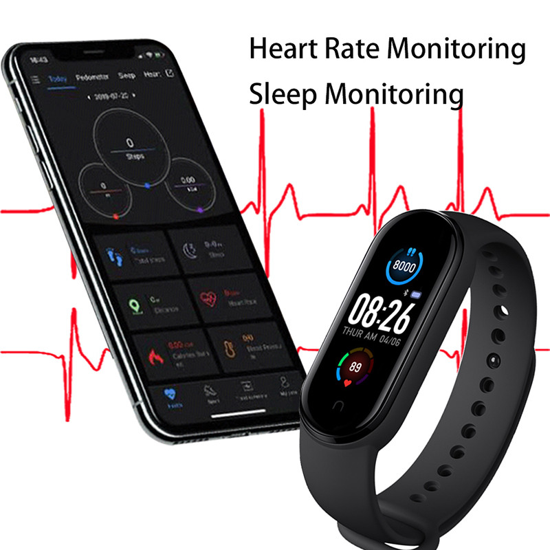 New m5 smart bracelet with depression and heart rate monitor, smart fitness watch