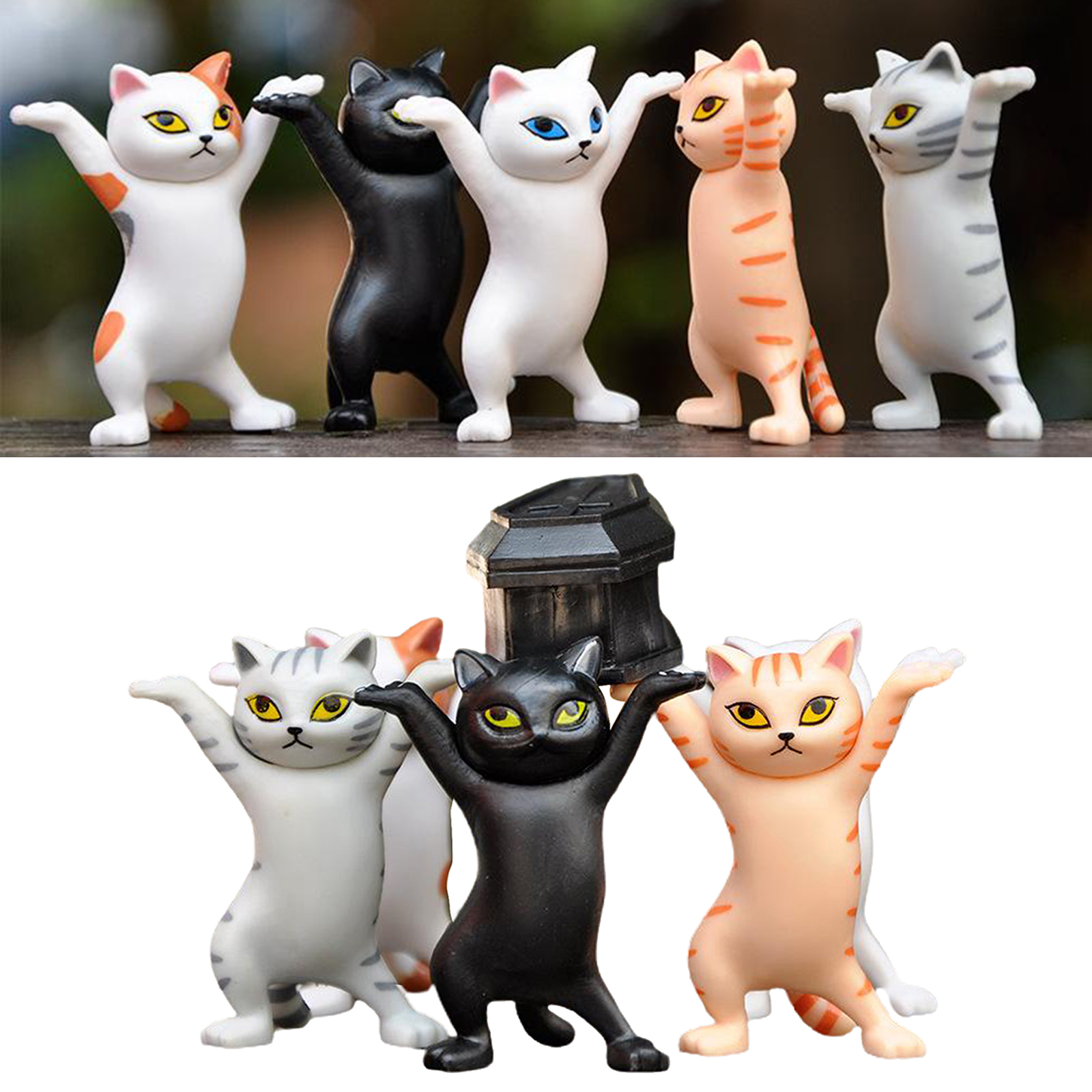 5pcs cat pencil casket holder dance team toys funny  creative desktop  cat ornament for christmas