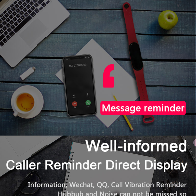 New m5 smart bracelet with depression and heart rate monitor, smart fitness watch