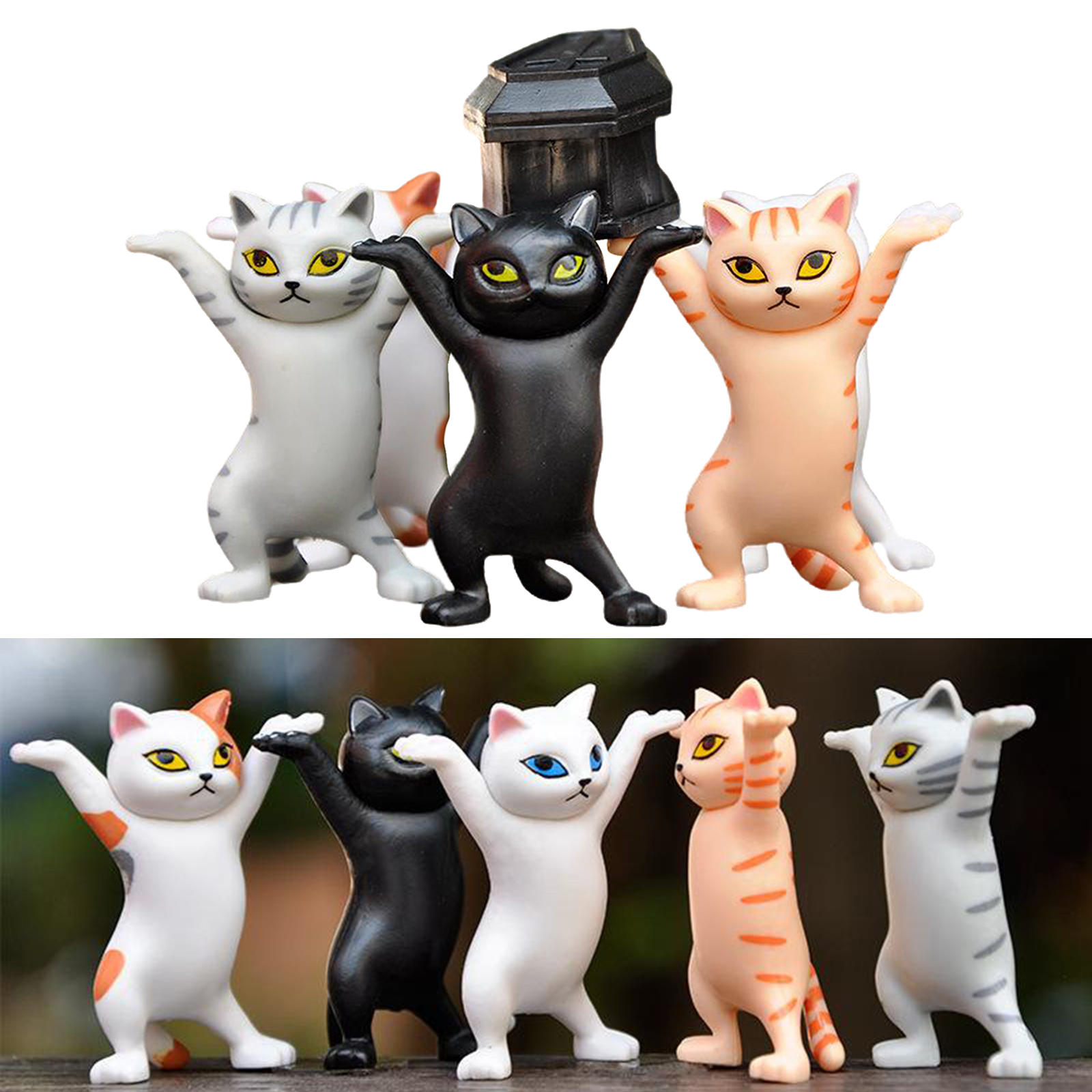 5pcs cat pencil casket holder dance team toys funny  creative desktop  cat ornament for christmas