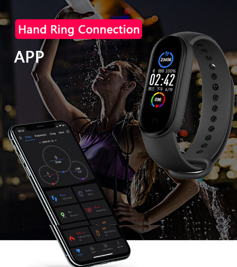 New m5 smart bracelet with depression and heart rate monitor, smart fitness watch