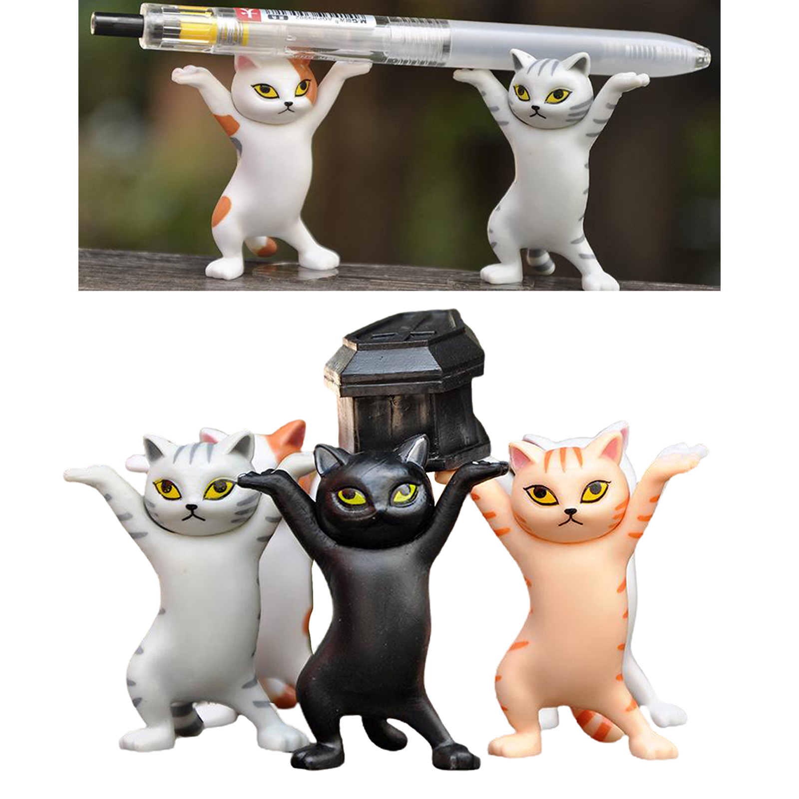 5pcs cat pencil casket holder dance team toys funny  creative desktop  cat ornament for christmas