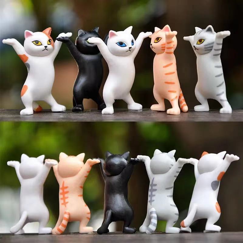 5pcs cat pencil casket holder dance team toys funny  creative desktop  cat ornament for christmas