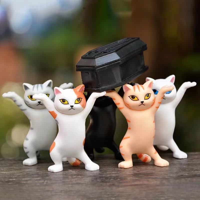 5pcs cat pencil casket holder dance team toys funny  creative desktop  cat ornament for christmas