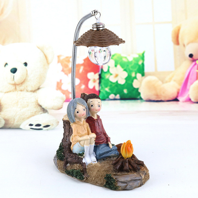Creative Boy Girl Night Light Valentine's Day Gift Resin Craft Home Decoration ornaments