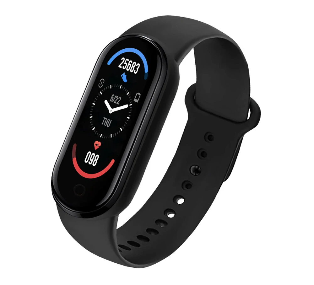 M6 0.96 inch touch screen heart rate blood pressure measurement sleep USB charging smart watch