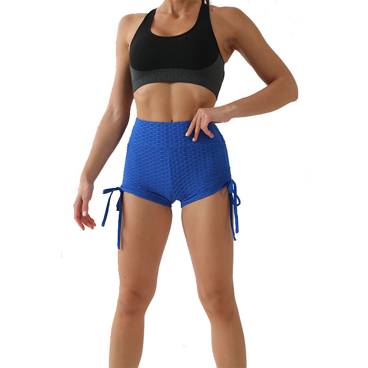 Ladies high waist tummy tuck hip high elastic slim sports shorts gym exercise running sportswear