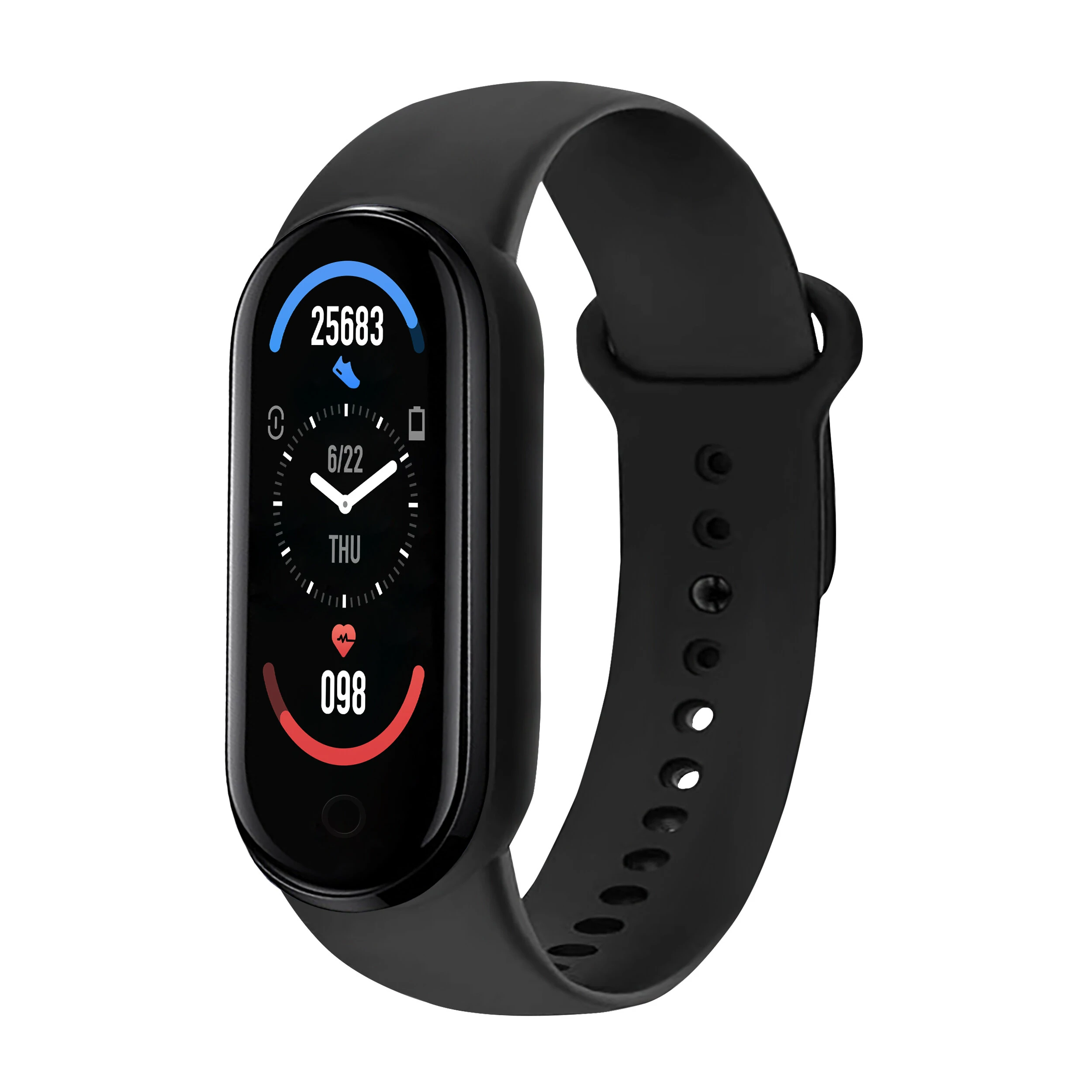 M6 0.96 inch touch screen heart rate blood pressure measurement sleep USB charging smart watch