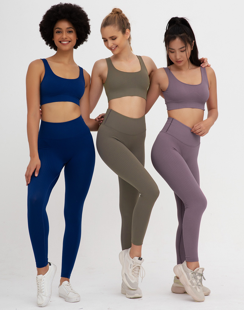 2022 new seamless folded peach hip lift yoga pants sports yoga fitness suit Pilates fitness run