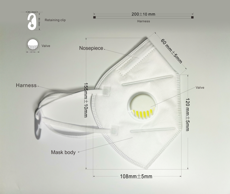 20 PCS YX153 dust mask FFP2 particle protection mask