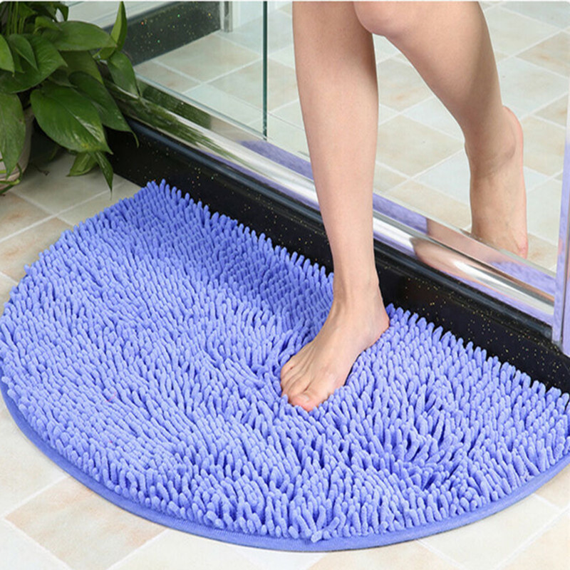 Soft Carpet Slip-resistant Bathing Room Rug Floor  Mat Semi Circle Floor Door Cushion Mat Rug
