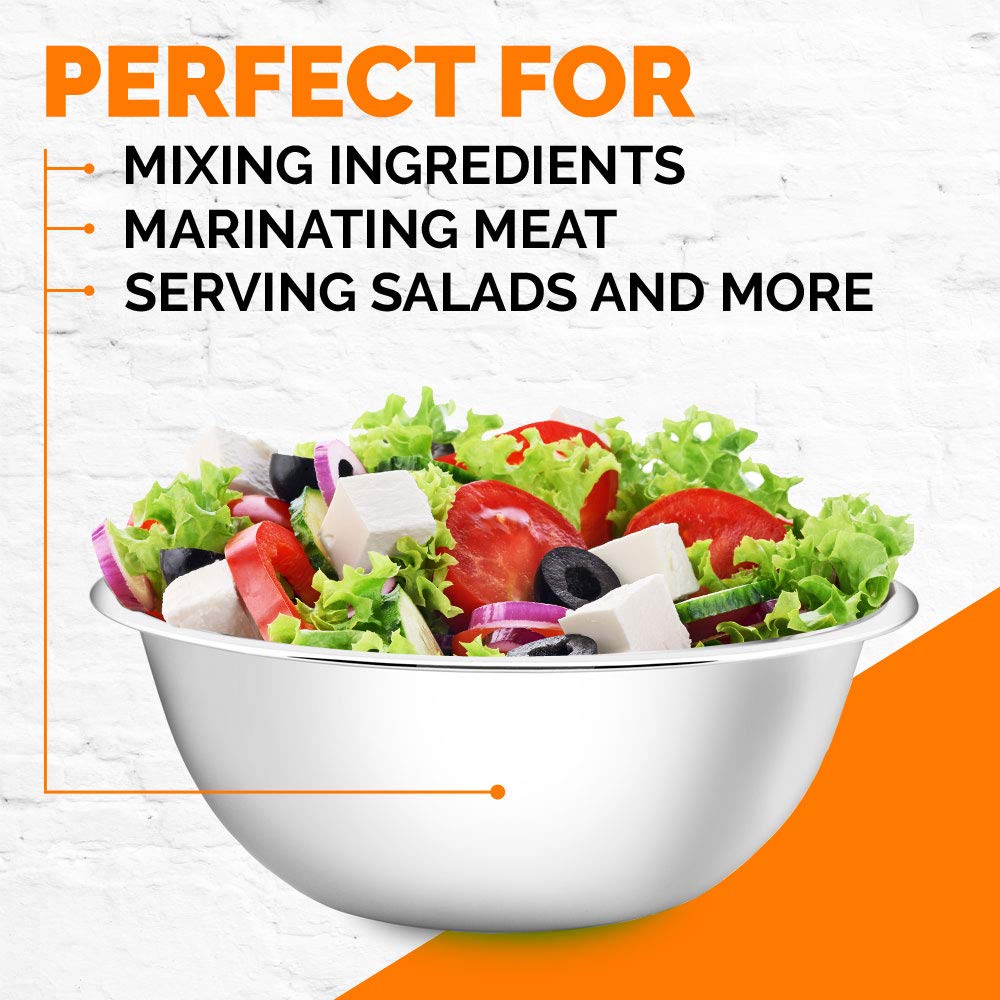6 pcs stainless steel mixing bowls whisking bowls set mixing bowls for salad cooking for kitchen