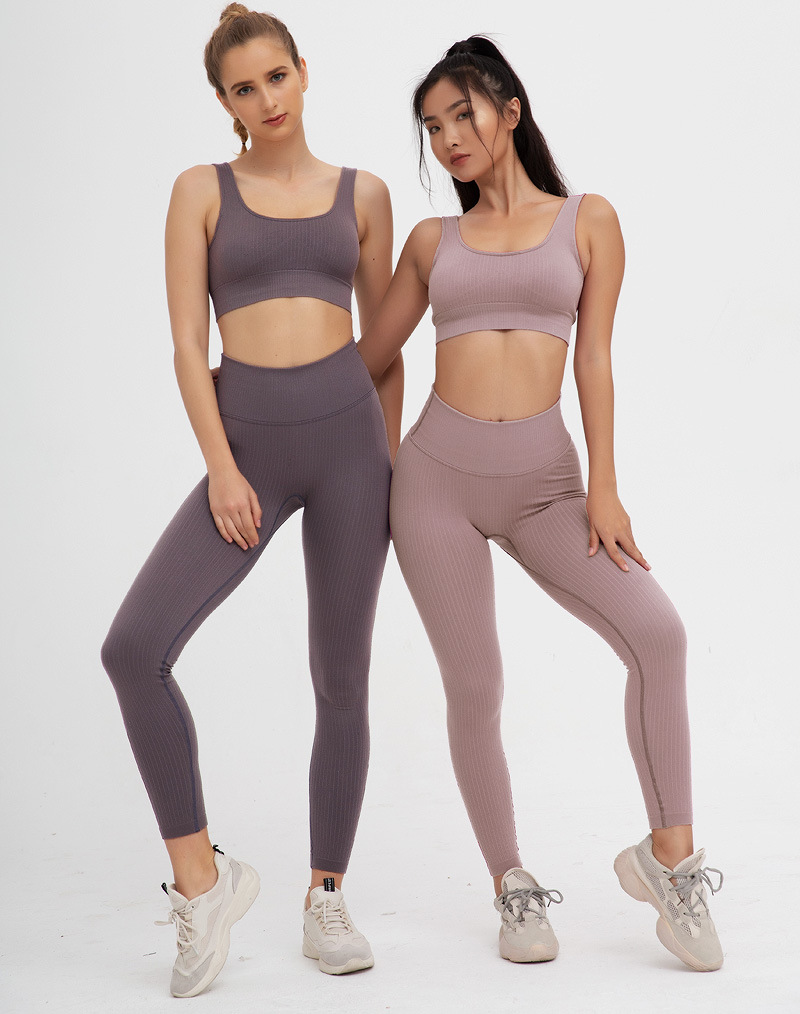 2022 new seamless folded peach hip lift yoga pants sports yoga fitness suit Pilates fitness run