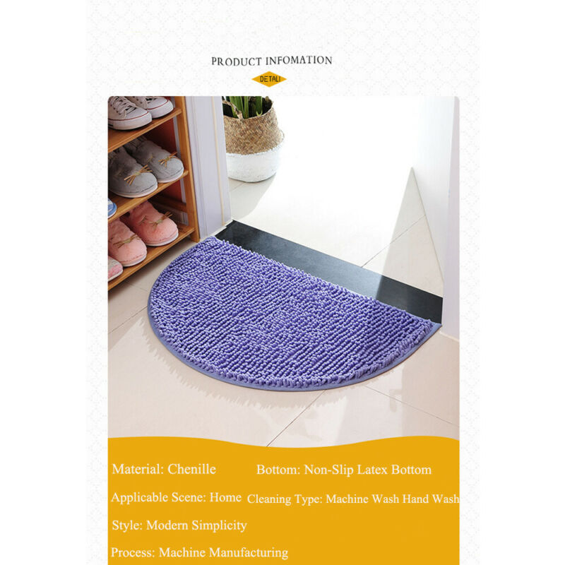 Soft Carpet Slip-resistant Bathing Room Rug Floor  Mat Semi Circle Floor Door Cushion Mat Rug