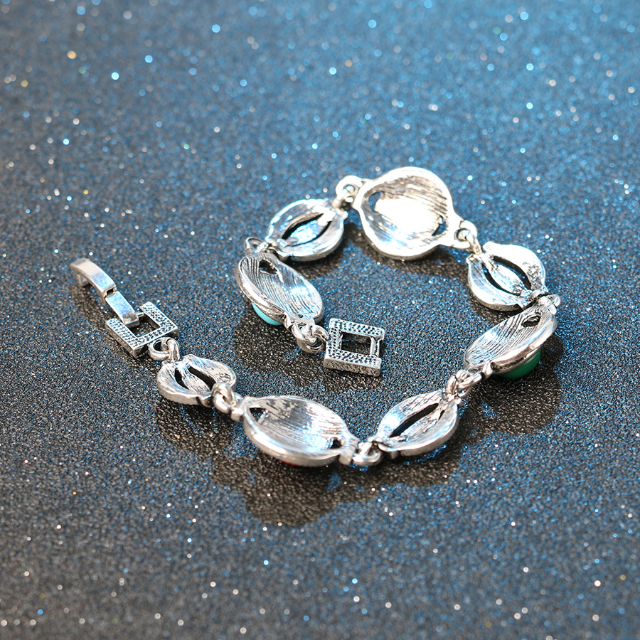 Oval watermelon alloy, tibet silver, bracelet lines for women ly0033, fine jewelry