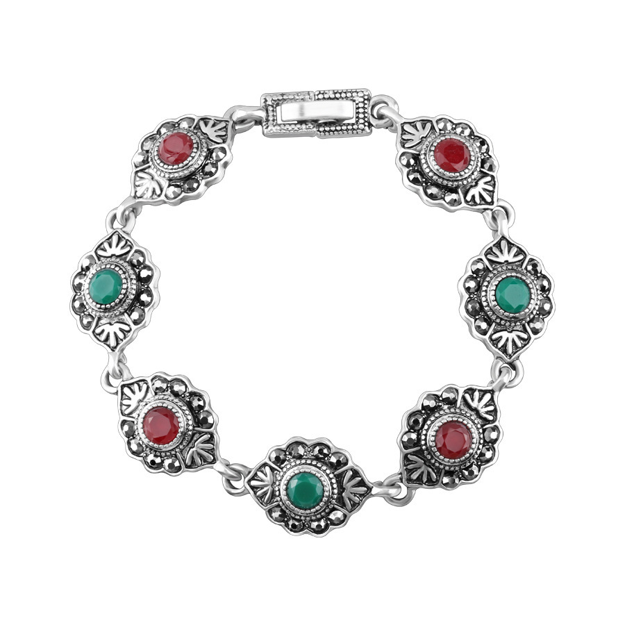 Oval watermelon alloy, tibet silver, bracelet lines for women ly0033, fine jewelry
