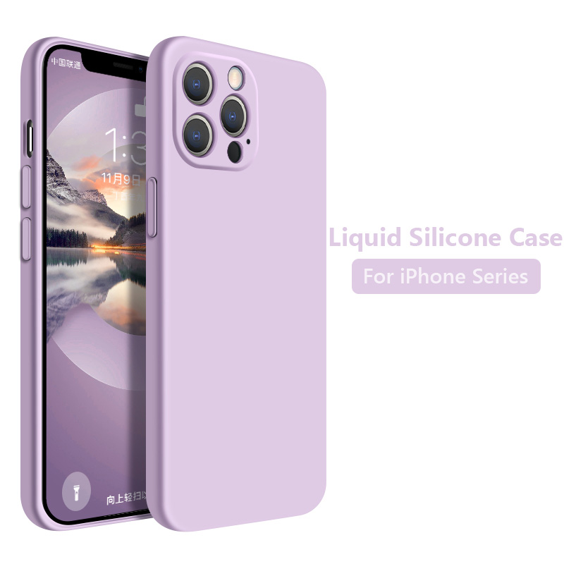 Luxury Liquid Silicone Soft Phone Case For iPhone 13 Pro Max  6 7 8 ShockProof Cover Coque