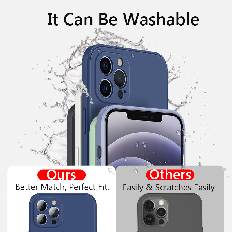 Luxury Liquid Silicone Soft Phone Case For iPhone 13 Pro Max  6 7 8 ShockProof Cover Coque