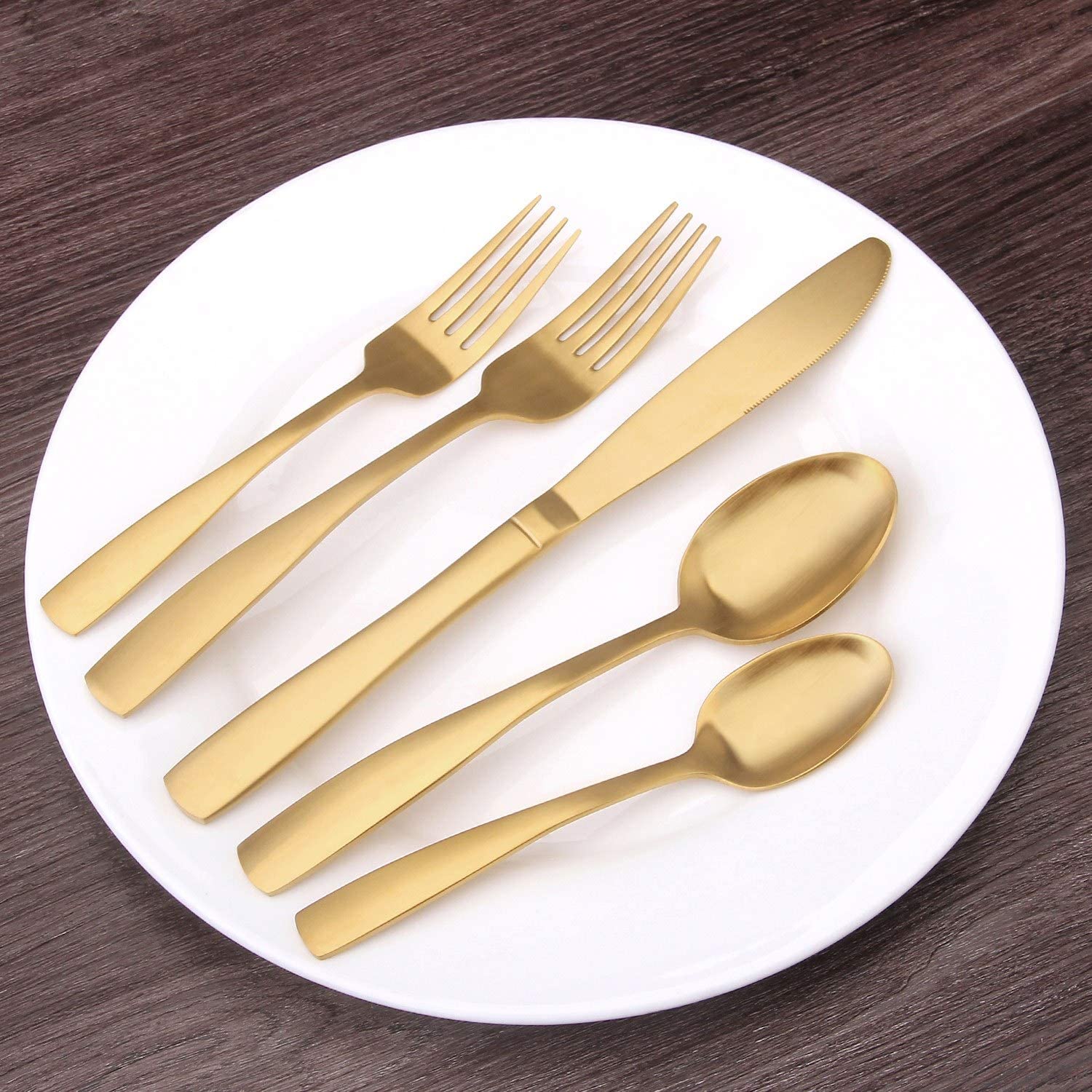 Golden 20-piece stainless steel cutlery set, 4-person cutlery set, kitchen utensils