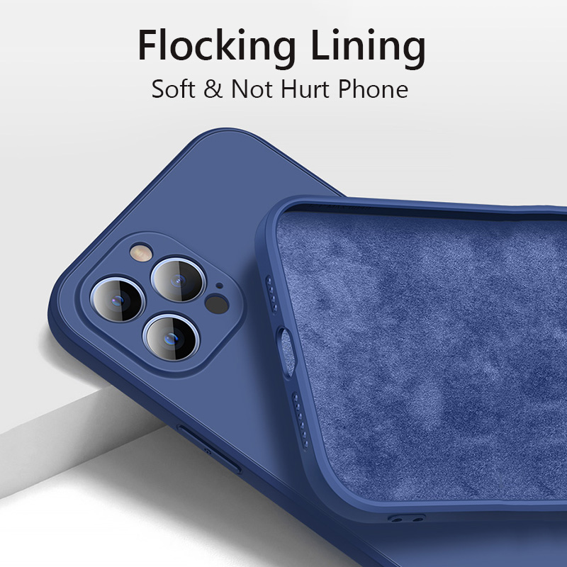 Luxury Liquid Silicone Soft Phone Case For iPhone 13 Pro Max  6 7 8 ShockProof Cover Coque