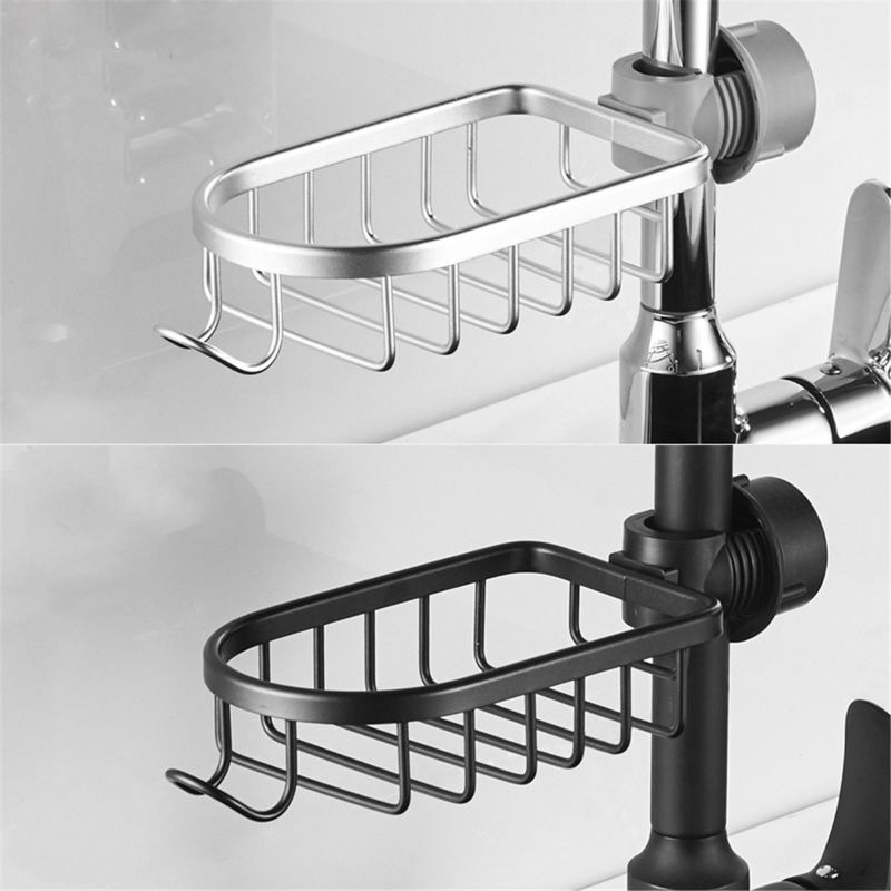 2022 Bathroom Shelf Black Shower Storage Basket Storage Rack Adjustable Faucet