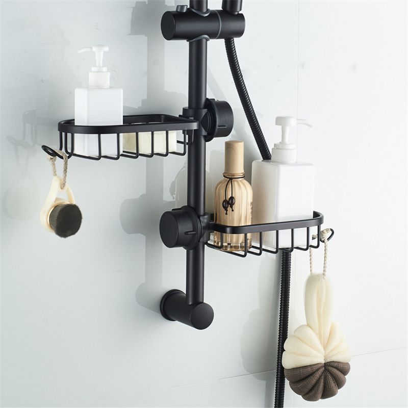 2022 Bathroom Shelf Black Shower Storage Basket Storage Rack Adjustable Faucet