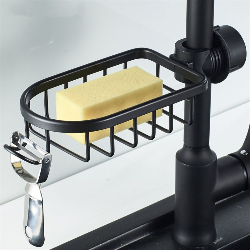 2022 Bathroom Shelf Black Shower Storage Basket Storage Rack Adjustable Faucet