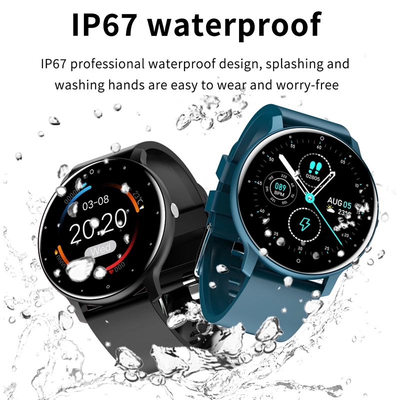 Male and female smart watch full touch screen ip67 water resistance, bluetooth, for android and ios