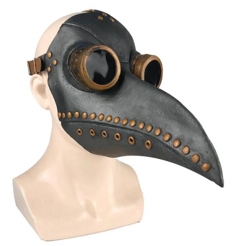 Halloween Medieval Steampunk Plague Doctor Bird Mask Latex Long Nose Halloween Event Cosplay Props