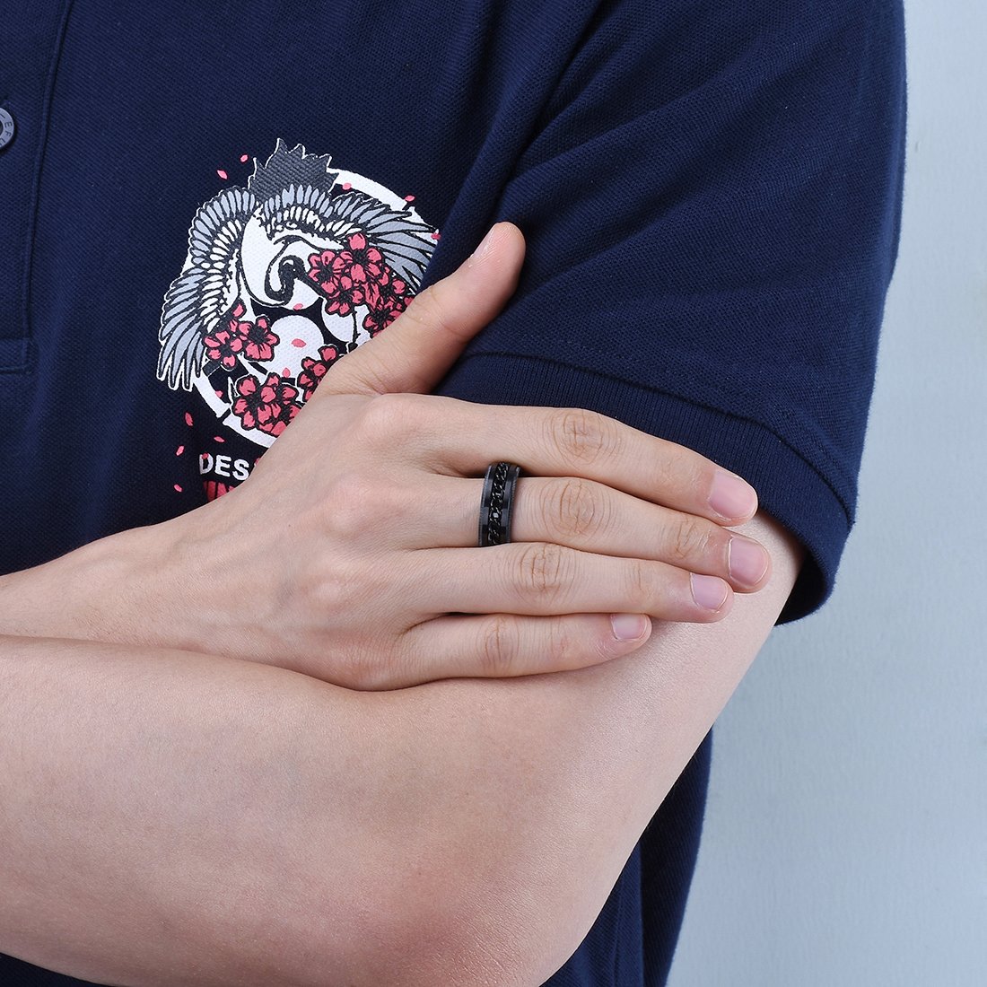 King Will Intertwine 8mm Spinner Ring Stainless Steel Fidget Ring Anxiety Ring for Men