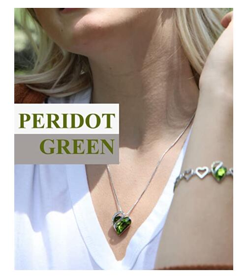 Pendant Necklace with Birthstone Crystals for 12 Months, Jewelry Gifts for Women