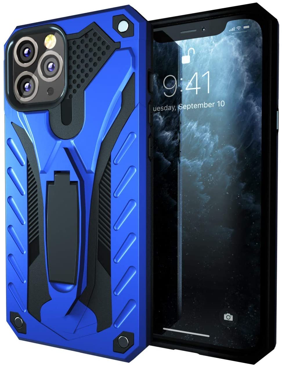 iPhone 12 Pro Case with Kickstand, Military Grade 12ft. Drop Tested - Blue